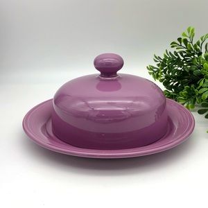 Nancy Calhoun Lilac Round Covered Butter Cheese Dish Stoneware Domed Lid Japan